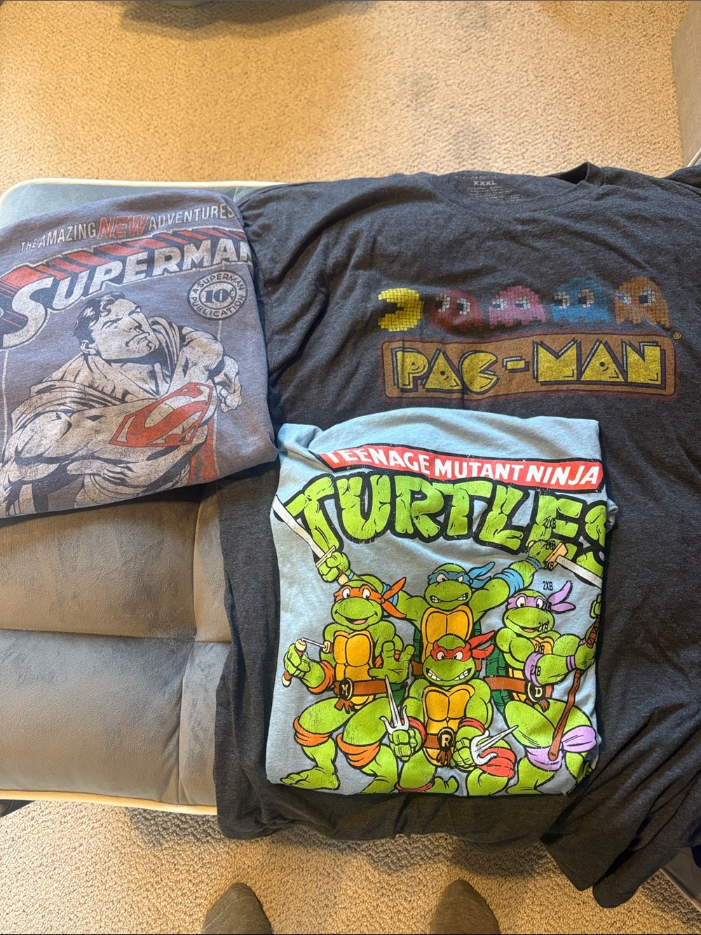 3!!! Men’s t-shirts! Superman//pacman/ Ninja Turtles